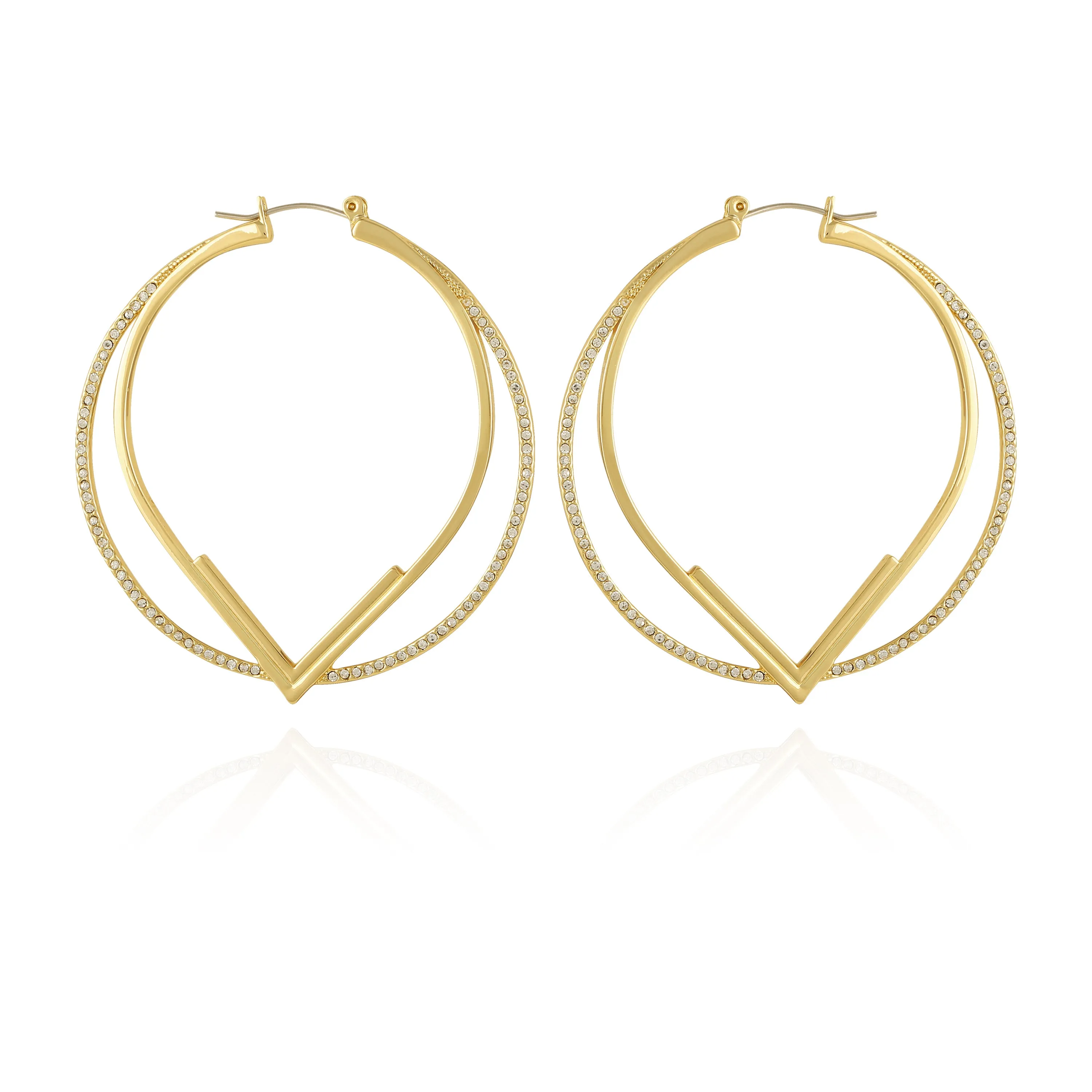 Double Hoop V Pave Earrings sold by Vince Camuto