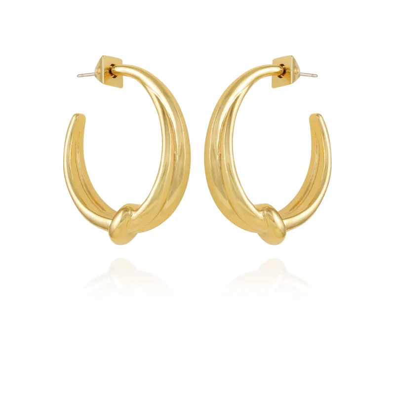 Goldtone Open Knotted Hoop Earrings sold by Vince Camuto