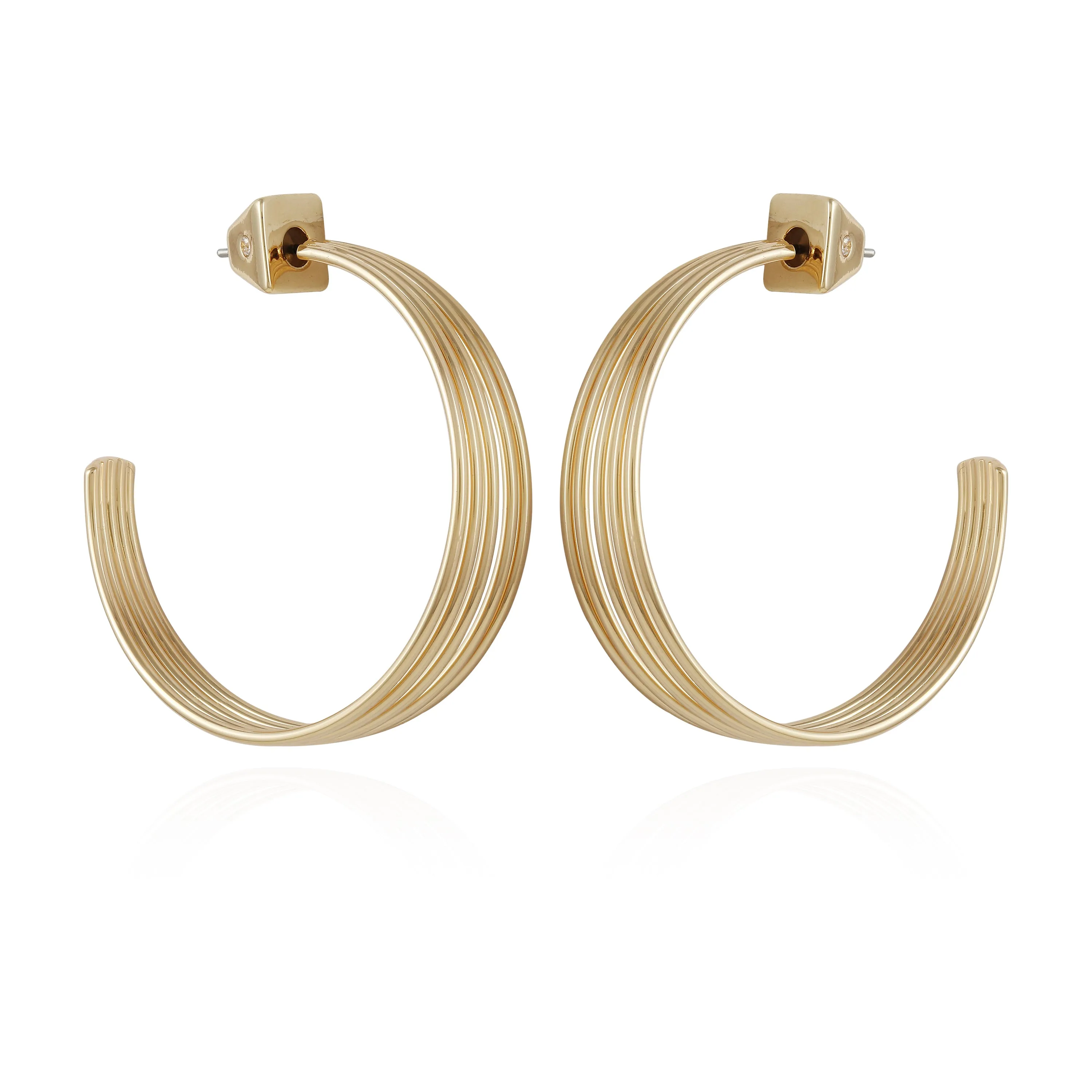Goldtone Open Stacked Hoop Earrings sold by Vince Camuto
