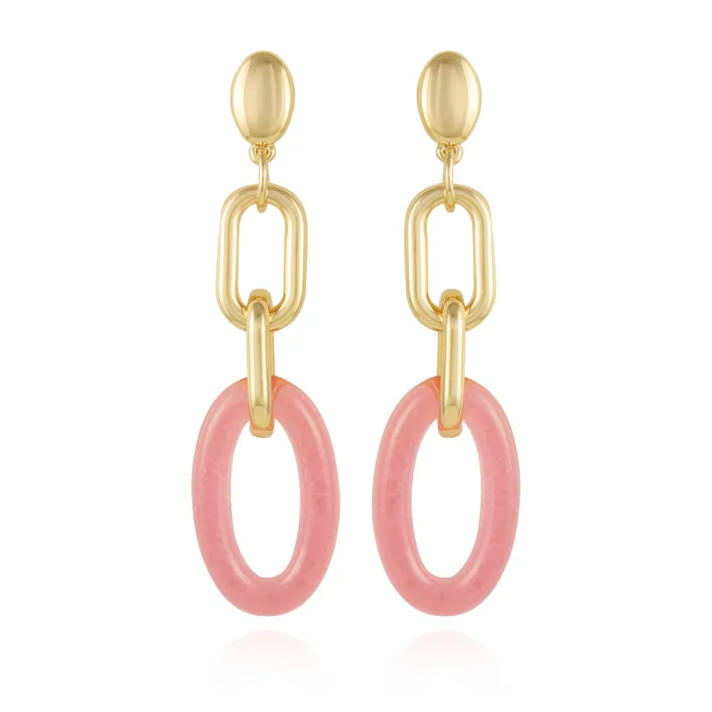 Goldtone Pink Candy Interlocking Drop Earrings sold by Vince Camuto