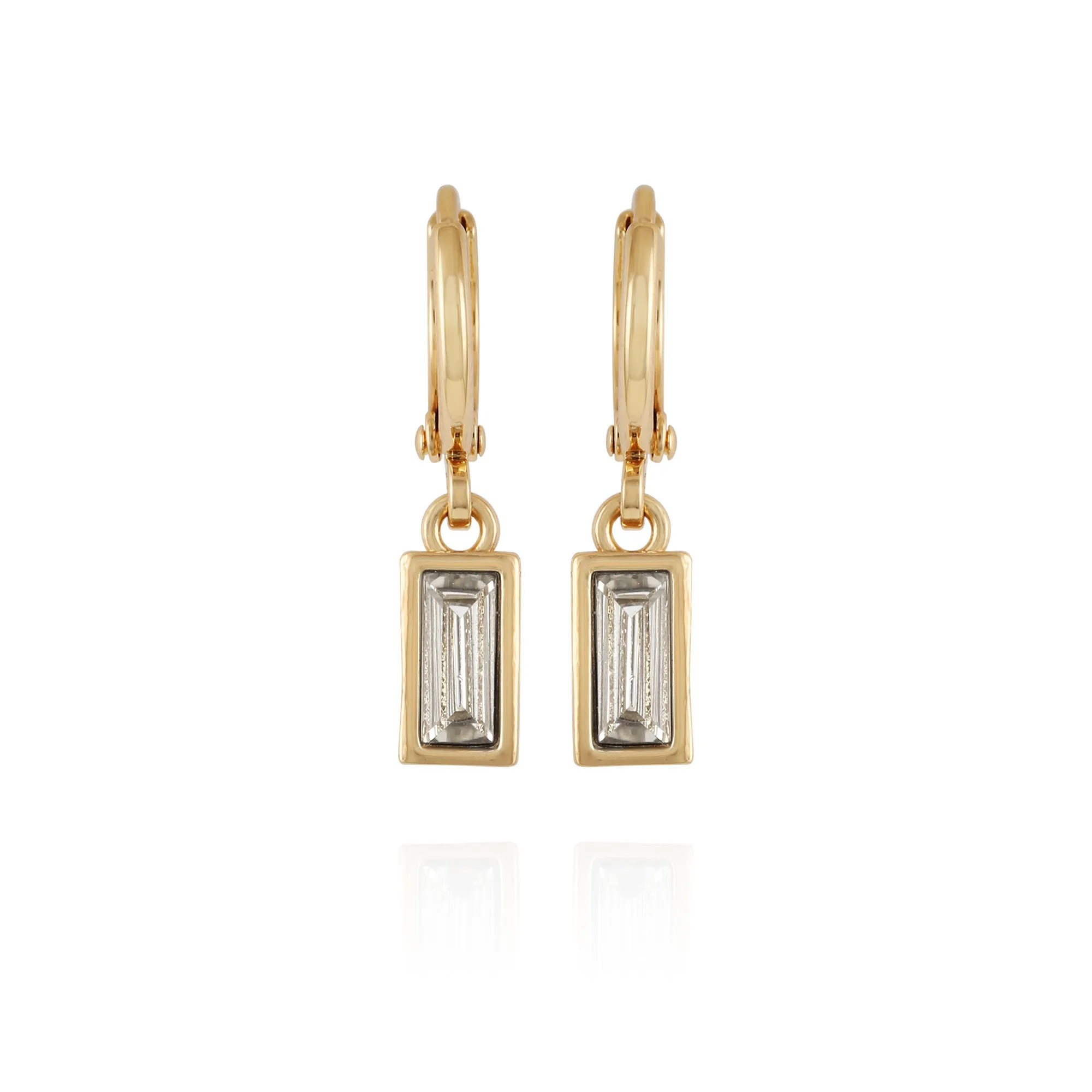 Rectangular Glass Stone Huggie Drop Earrings sold by Vince Camuto