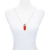 Goldtone Red Crystal-Shape Stone Pendant Long Necklace sold by Vince Camuto