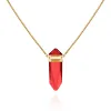 Goldtone Red Crystal-Shape Stone Pendant Long Necklace sold by Vince Camuto