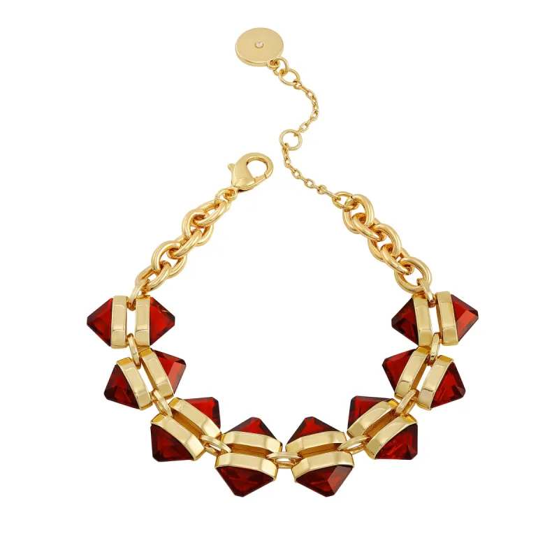 Goldtone Red Stone Cable Chain Bracelet sold by Vince Camuto