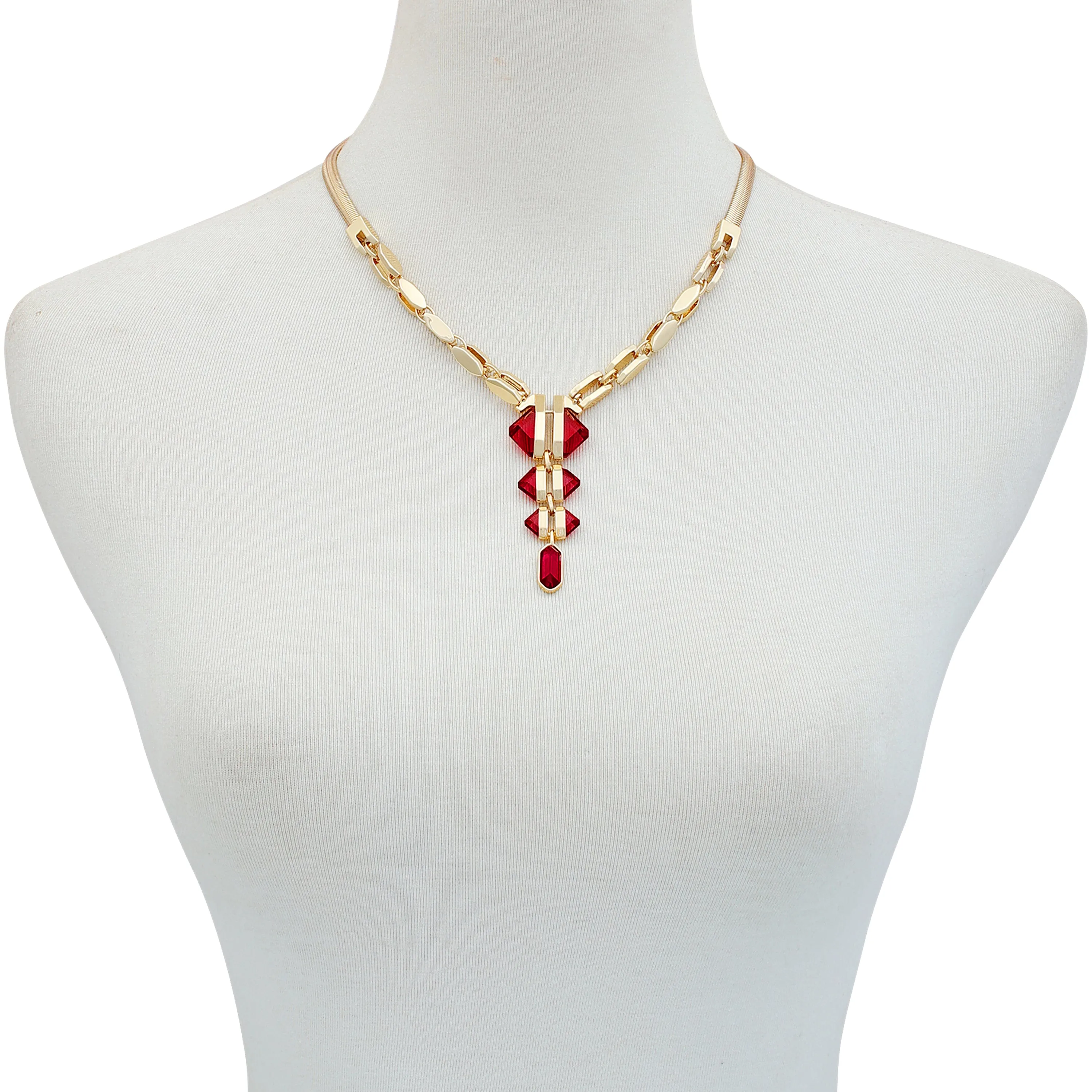 Goldtone Red Stone Pendant Statement Necklace sold by Vince Camuto product image thumbnail 2