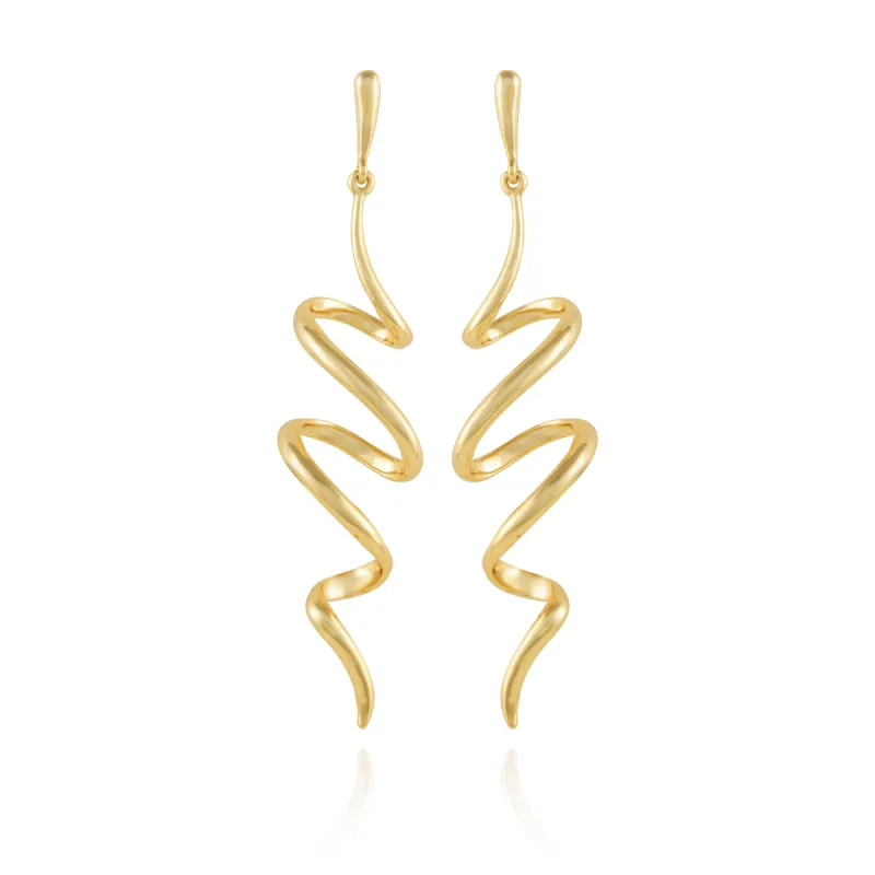 Goldtone Spiral Corkscrew Earrings sold by Vince Camuto