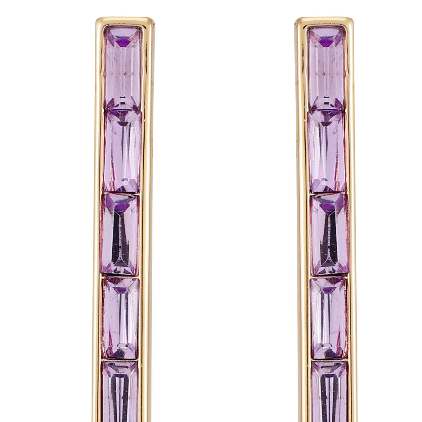 Goldtone Violet Stone Baguette Stick Drop Earrings sold by Vince Camuto product image thumbnail 2