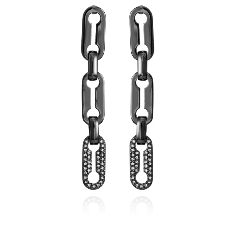 Hematite Link Dangle Drop Earrings sold by Vince Camuto