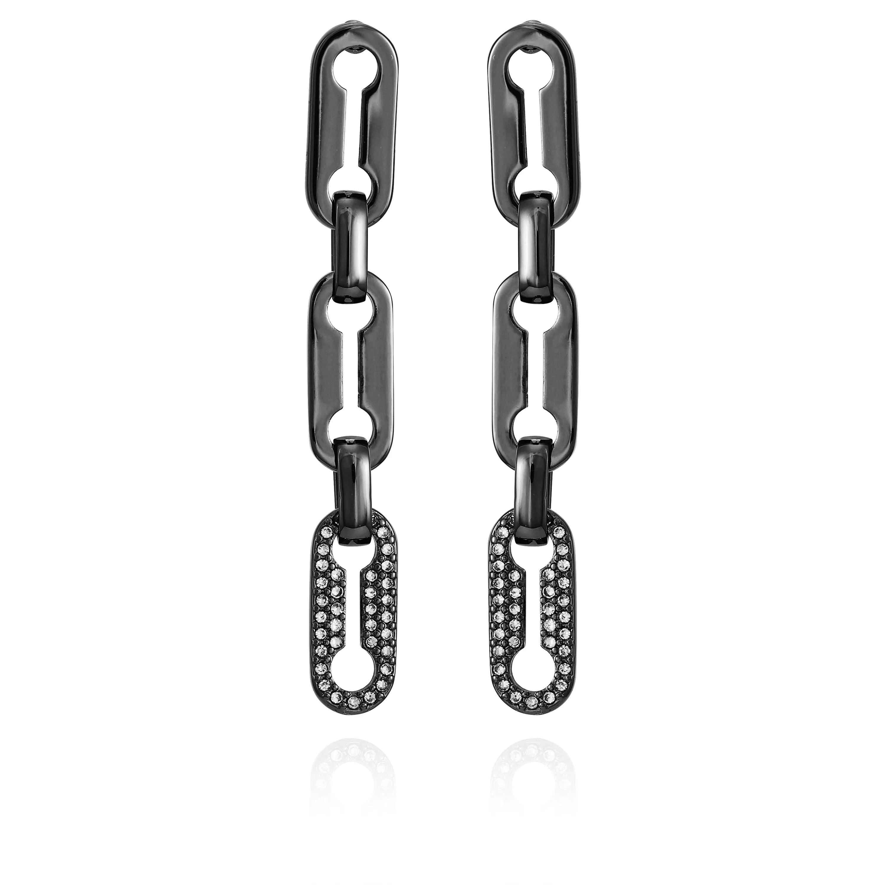 Hematite Link Dangle Drop Earrings sold by Vince Camuto