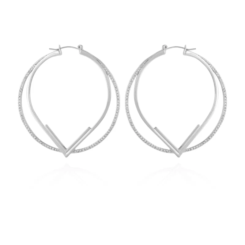 Double Hoop V Pave Earrings sold by Vince Camuto