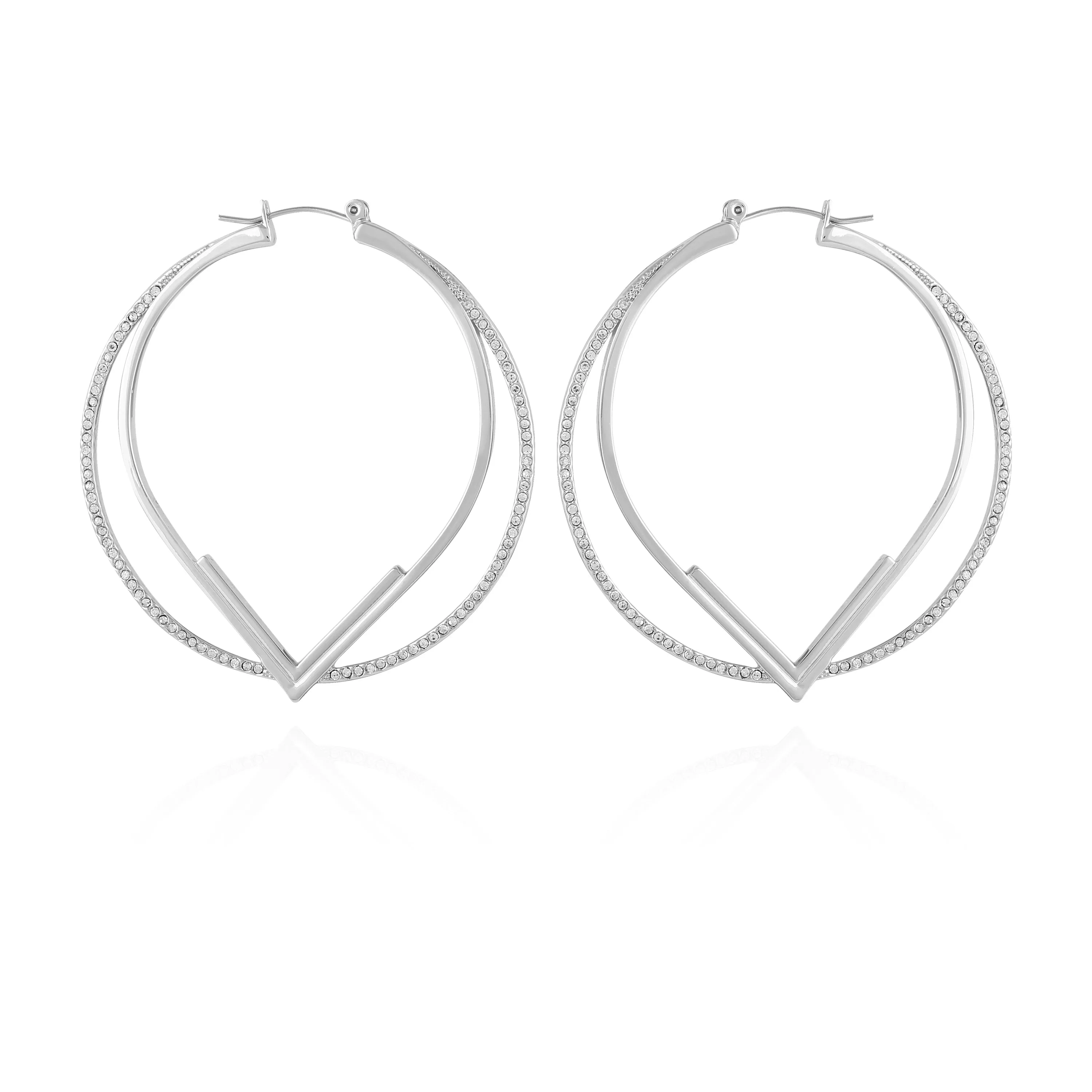 Double Hoop V Pave Earrings sold by Vince Camuto
