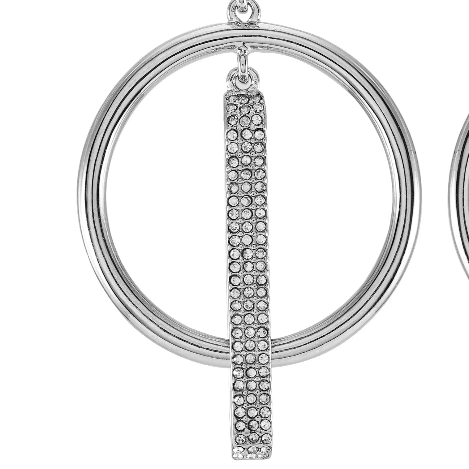 Silvertone Hoop Drop Clip On Earrings sold by Vince Camuto product image thumbnail 2