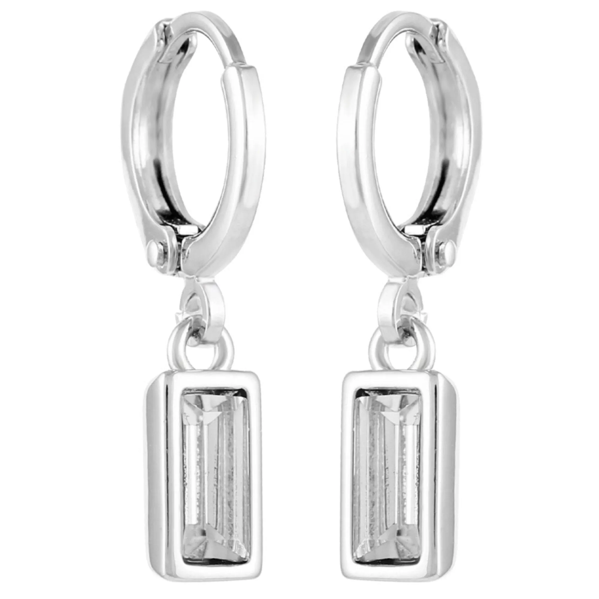 Rectangular Glass Stone Huggie Drop Earrings sold by Vince Camuto product image thumbnail 2