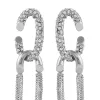 Silvertone Tassel Chain Huggie Hoop Drop Earrings sold by Vince Camuto