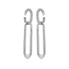 Silvertone Tassel Chain Huggie Hoop Drop Earrings sold by Vince Camuto