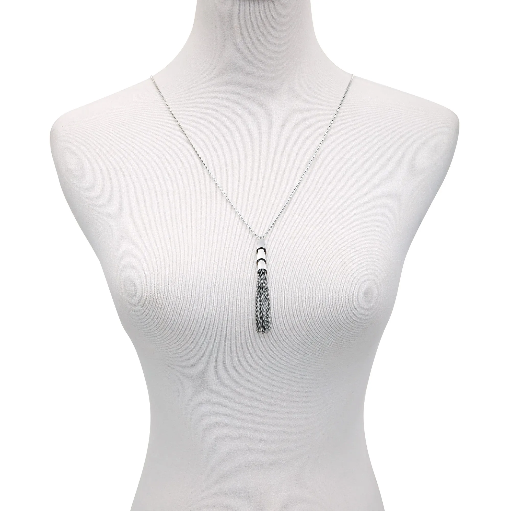 Silvertone Tassel Pendant Necklace sold by Vince Camuto product image thumbnail 2