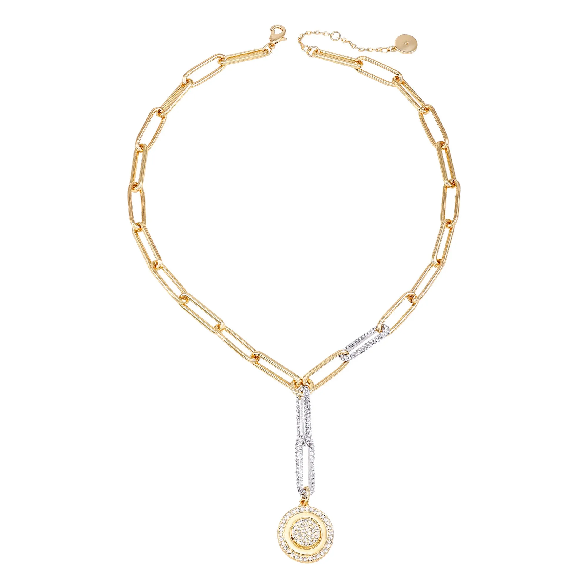 Two Tone Coin Pendant Y Necklace sold by Vince Camuto product image thumbnail 3