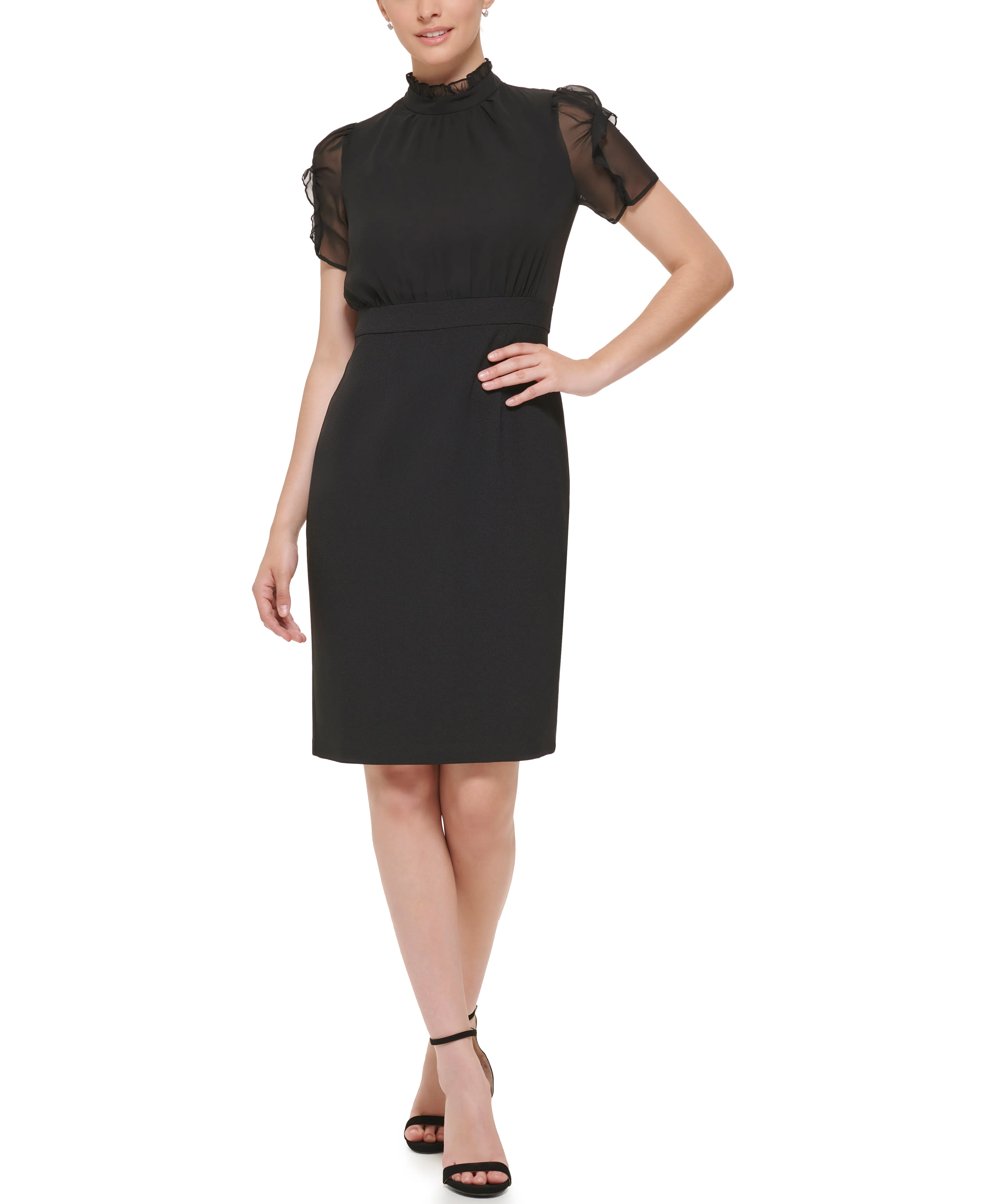 Chiffon Stand-Collar Dress sold by Vince Camuto product image thumbnail 4