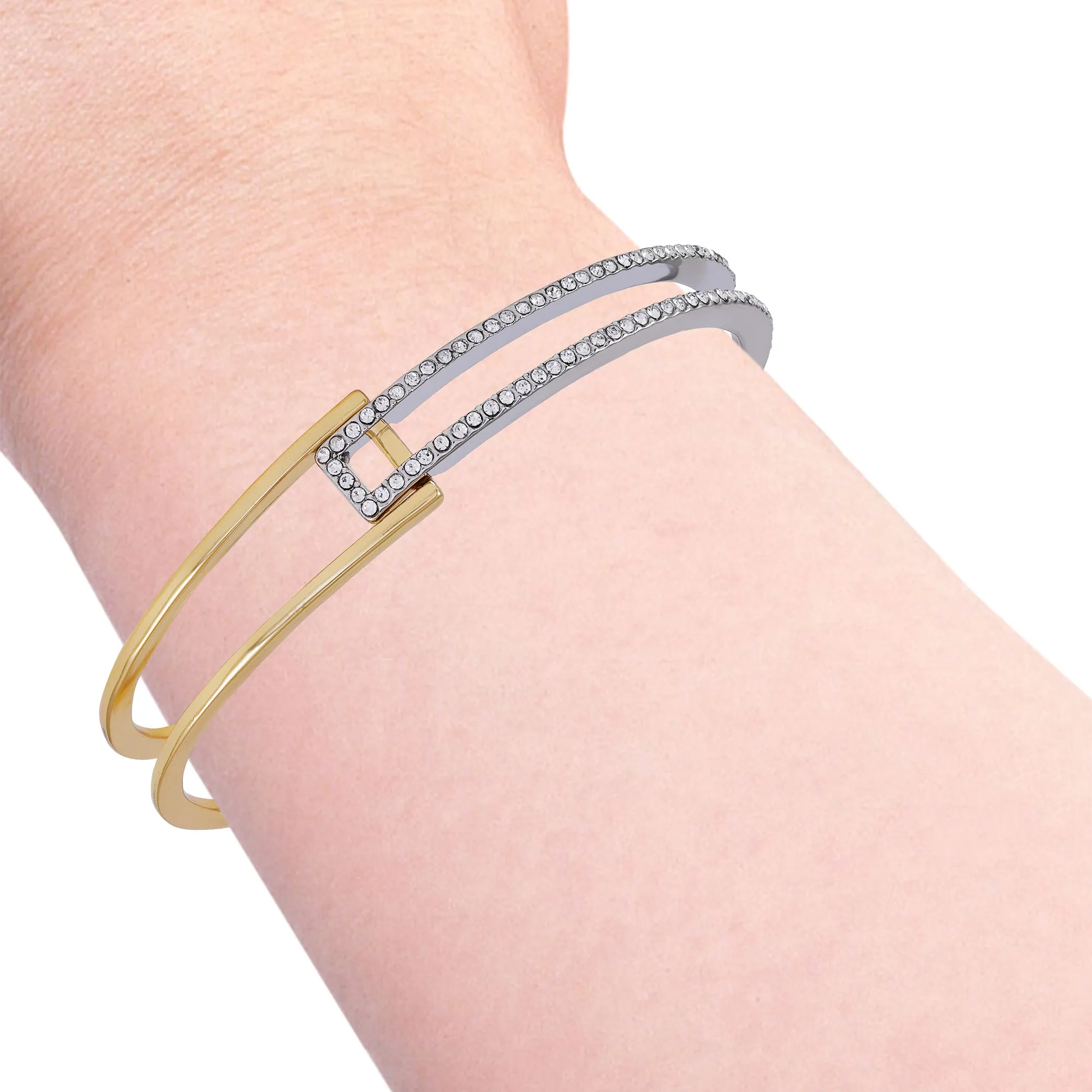 Two Tone Glass Stone Cuff Bracelet sold by Vince Camuto product image thumbnail 2