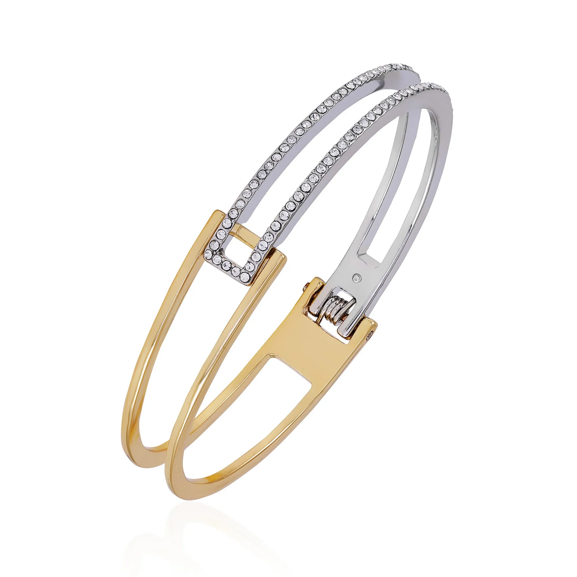 Two Tone Glass Stone Cuff Bracelet sold by Vince Camuto product image thumbnail 3