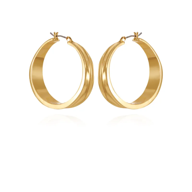 Goldtone Organic Hoop Earrings sold by Vince Camuto