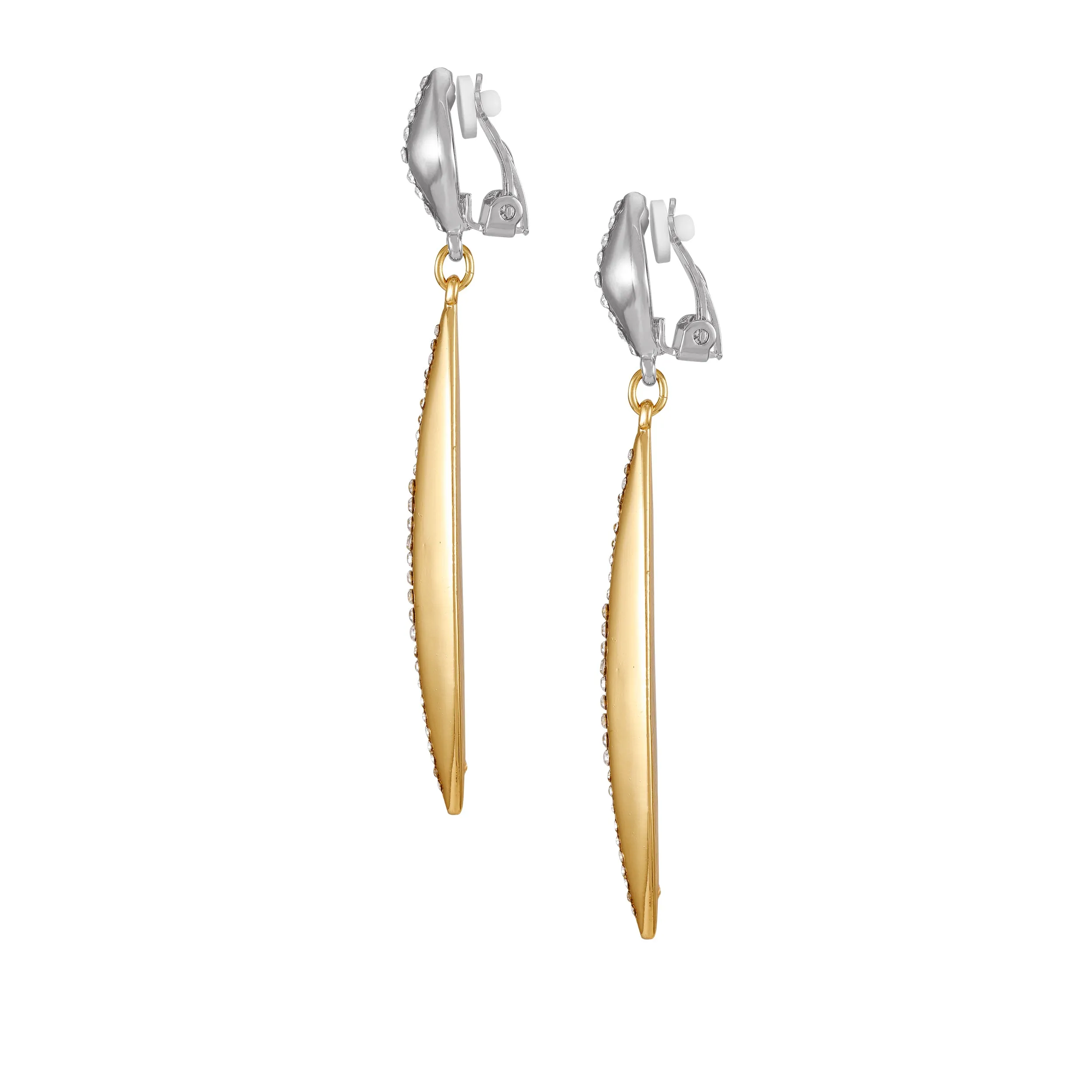 Two Tone Crystal Stone Drop Clip On Earrings sold by Vince Camuto product image thumbnail 3