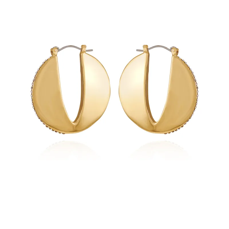 Goldtone Crystal Stone Hoop Earrings sold by Vince Camuto