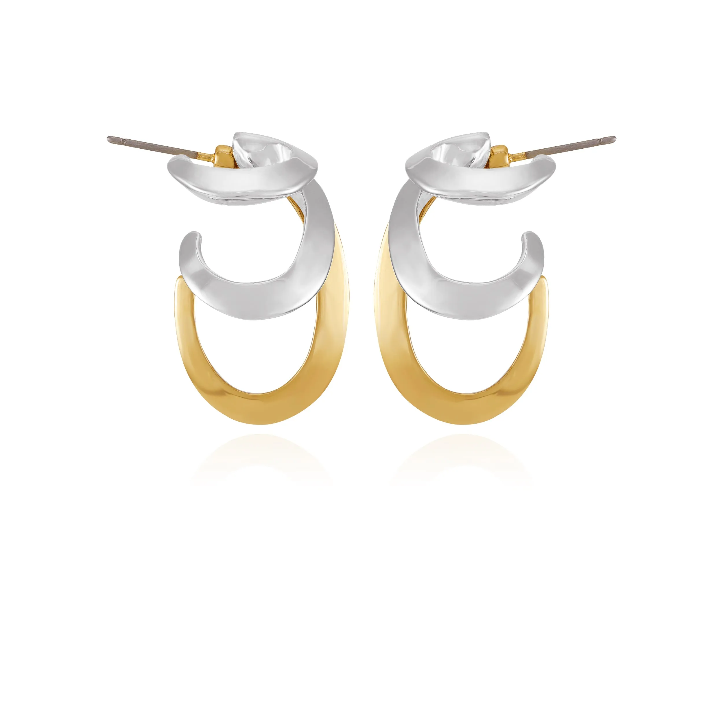 Two Tone Gilded Leaf Hoop Earrings sold by Vince Camuto