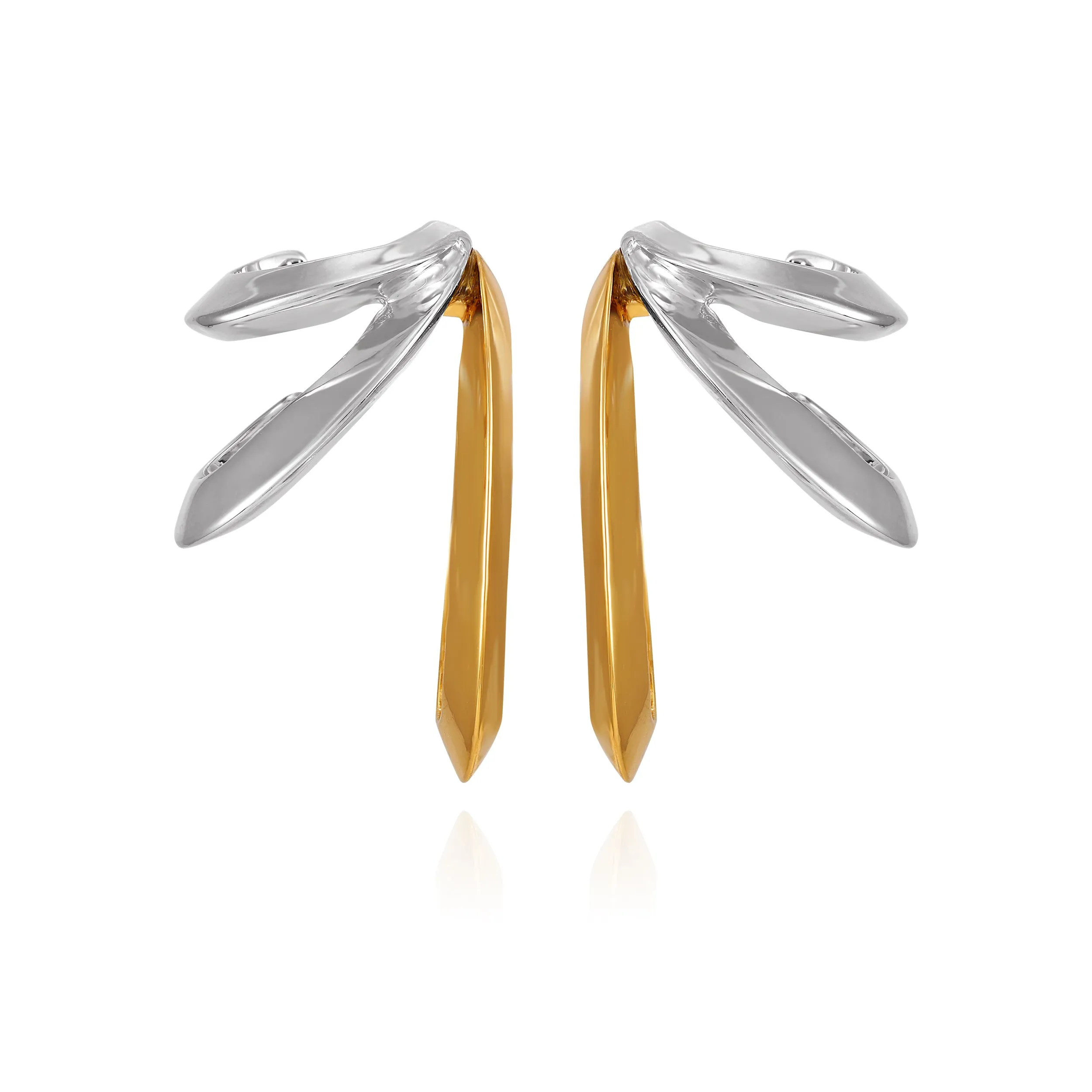 Two Tone Gilded Leaf Hoop Earrings sold by Vince Camuto product image thumbnail 3