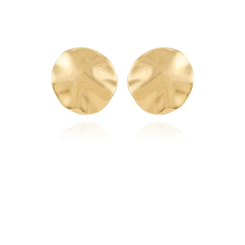 Goldtone Organic Round Button Earrings sold by Vince Camuto