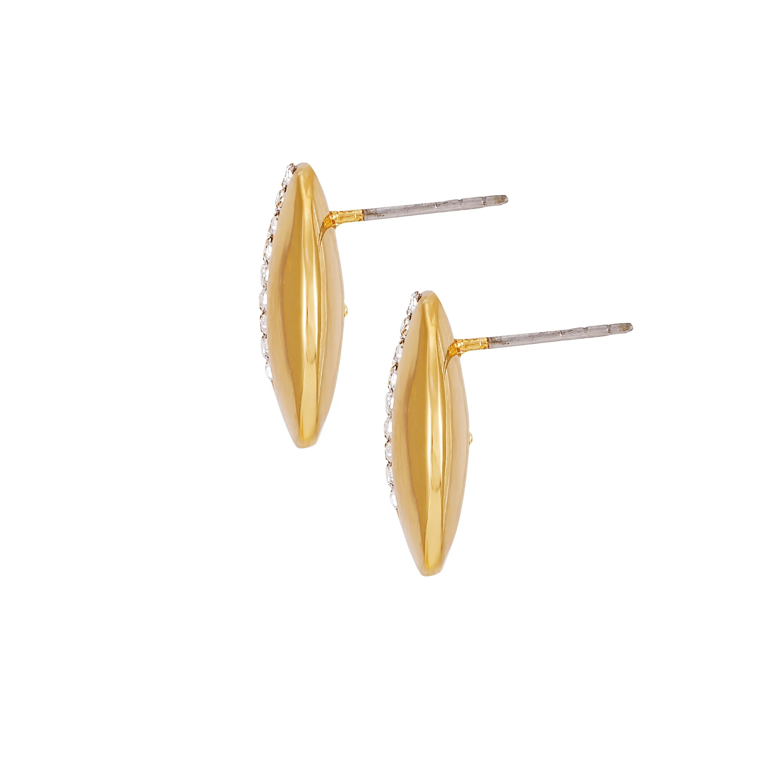 Goldtone Crystal Stone Coin Button Earrings sold by Vince Camuto product image thumbnail 3