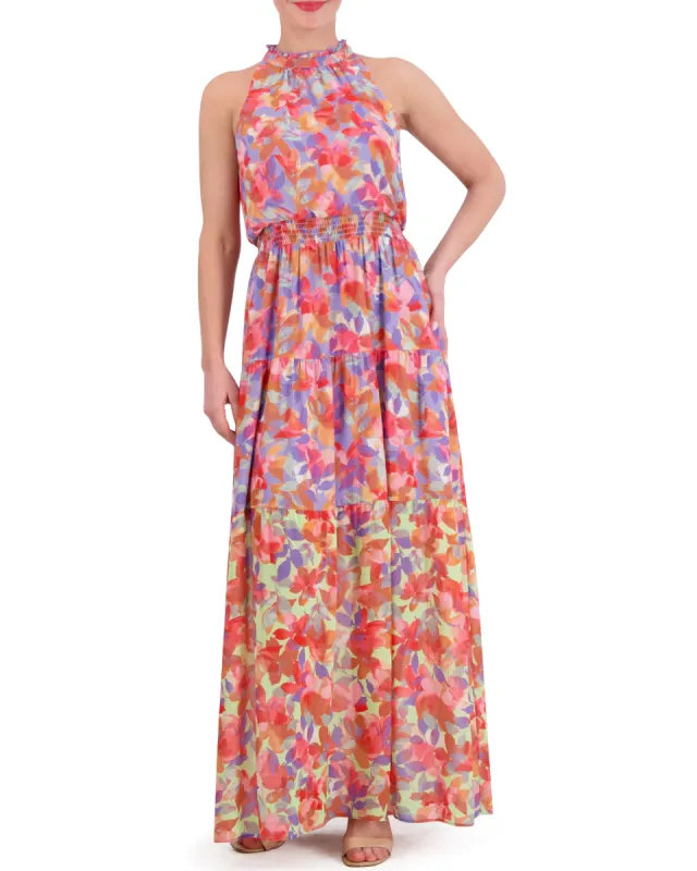 Floral-Print Smocked-Waist Dress sold by Vince Camuto