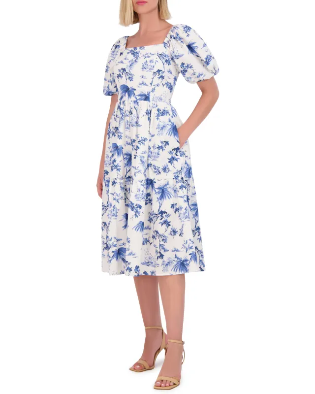 Floral-Print Square-Neck Dress sold by Vince Camuto