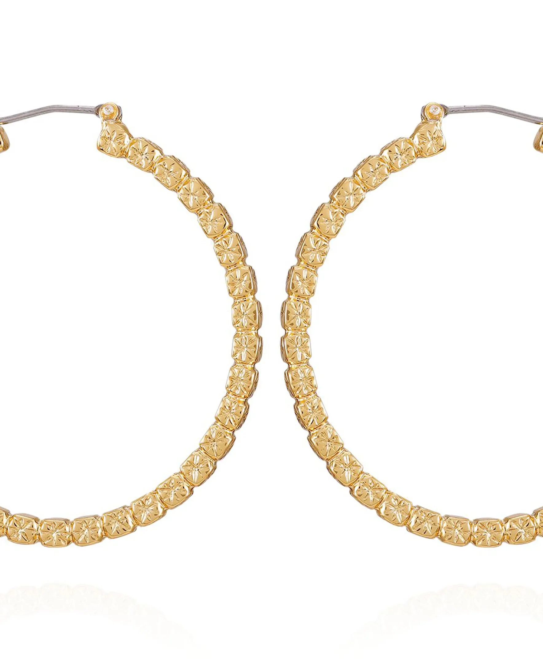 Goldtone Frozen Ball Chain Hoop Earrings sold by Vince Camuto product image thumbnail 2