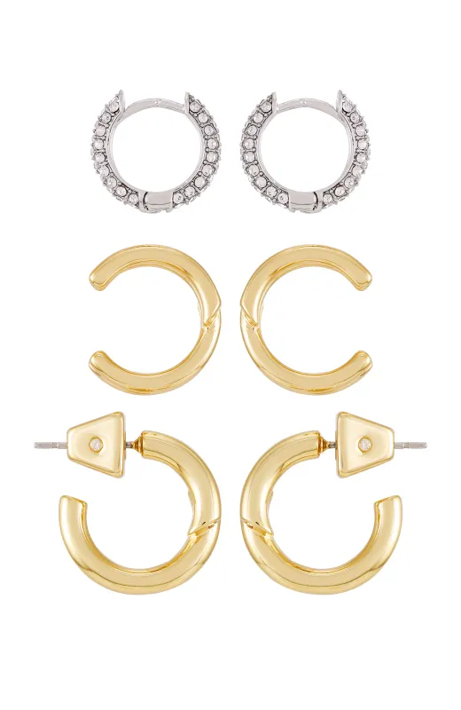 Goldtone & Crystal Hoop Earring Set sold by Vince Camuto