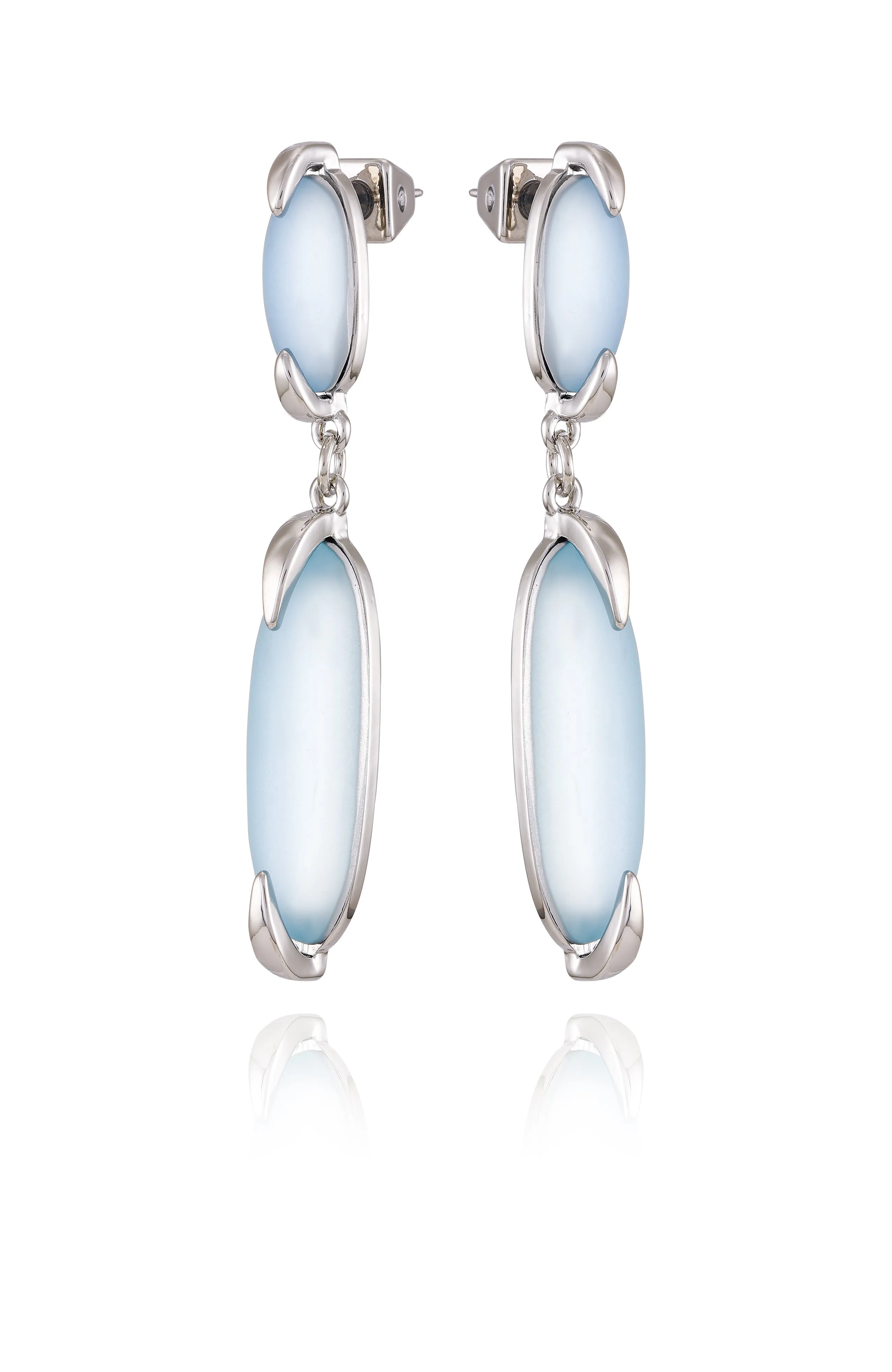 Silvertone & Blue Stone Drop Earrings sold by Vince Camuto product image thumbnail 2