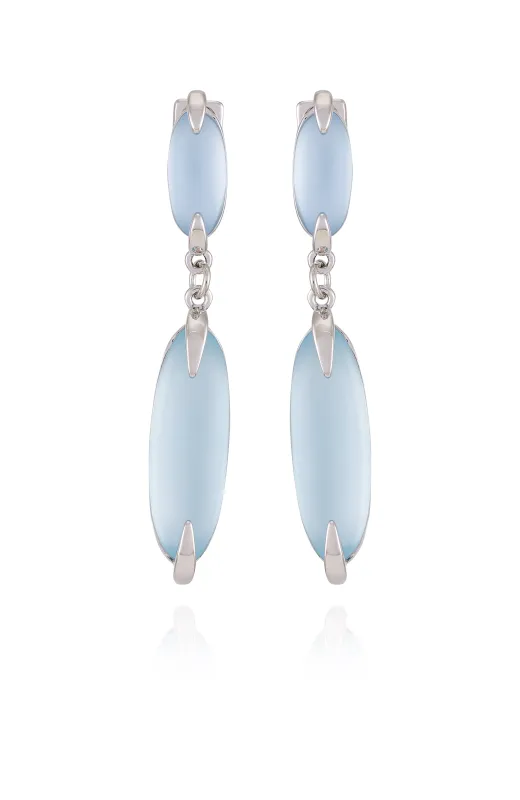 Silvertone & Blue Stone Drop Earrings sold by Vince Camuto