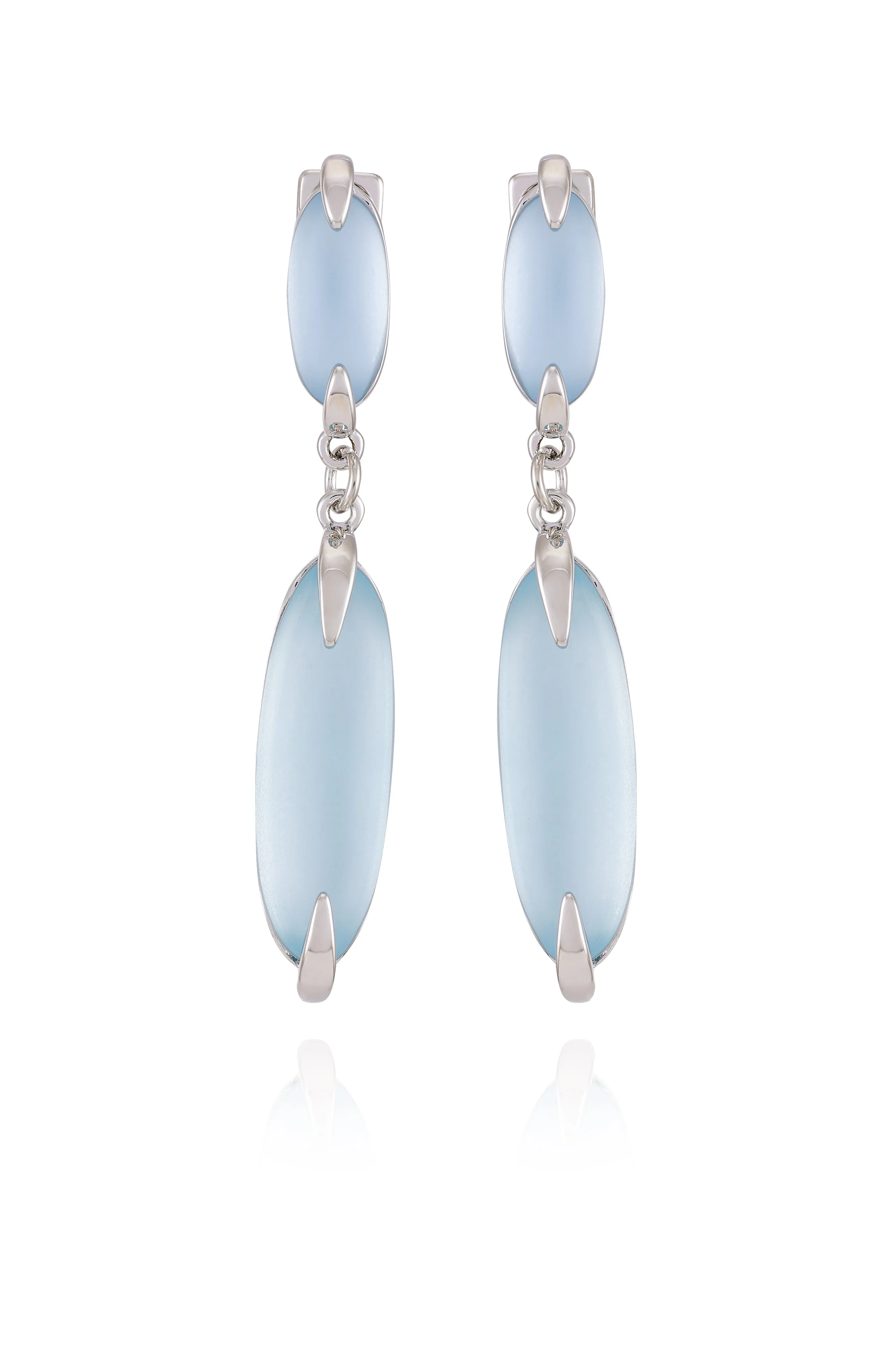 Silvertone & Blue Stone Drop Earrings sold by Vince Camuto