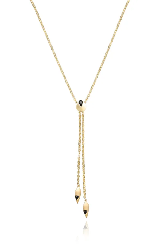 Goldtone & Black Drop Pendant Necklace sold by Vince Camuto