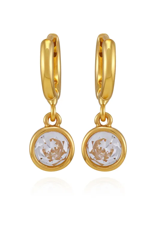 Gold Tone Cubic Zirconia Drop Huggie Hoop Earrings sold by Vince Camuto