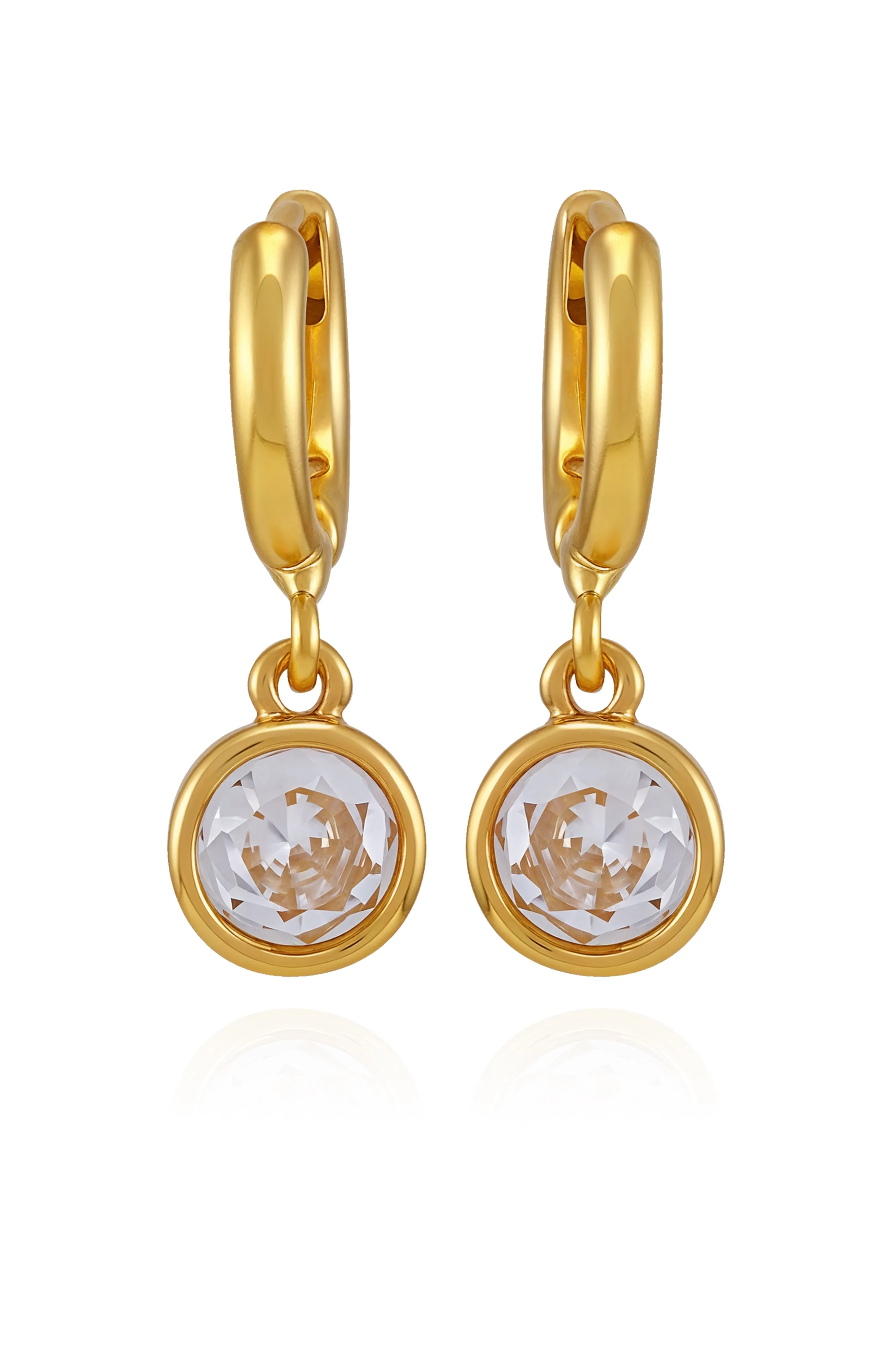 Gold Tone Cubic Zirconia Drop Huggie Hoop Earrings sold by Vince Camuto