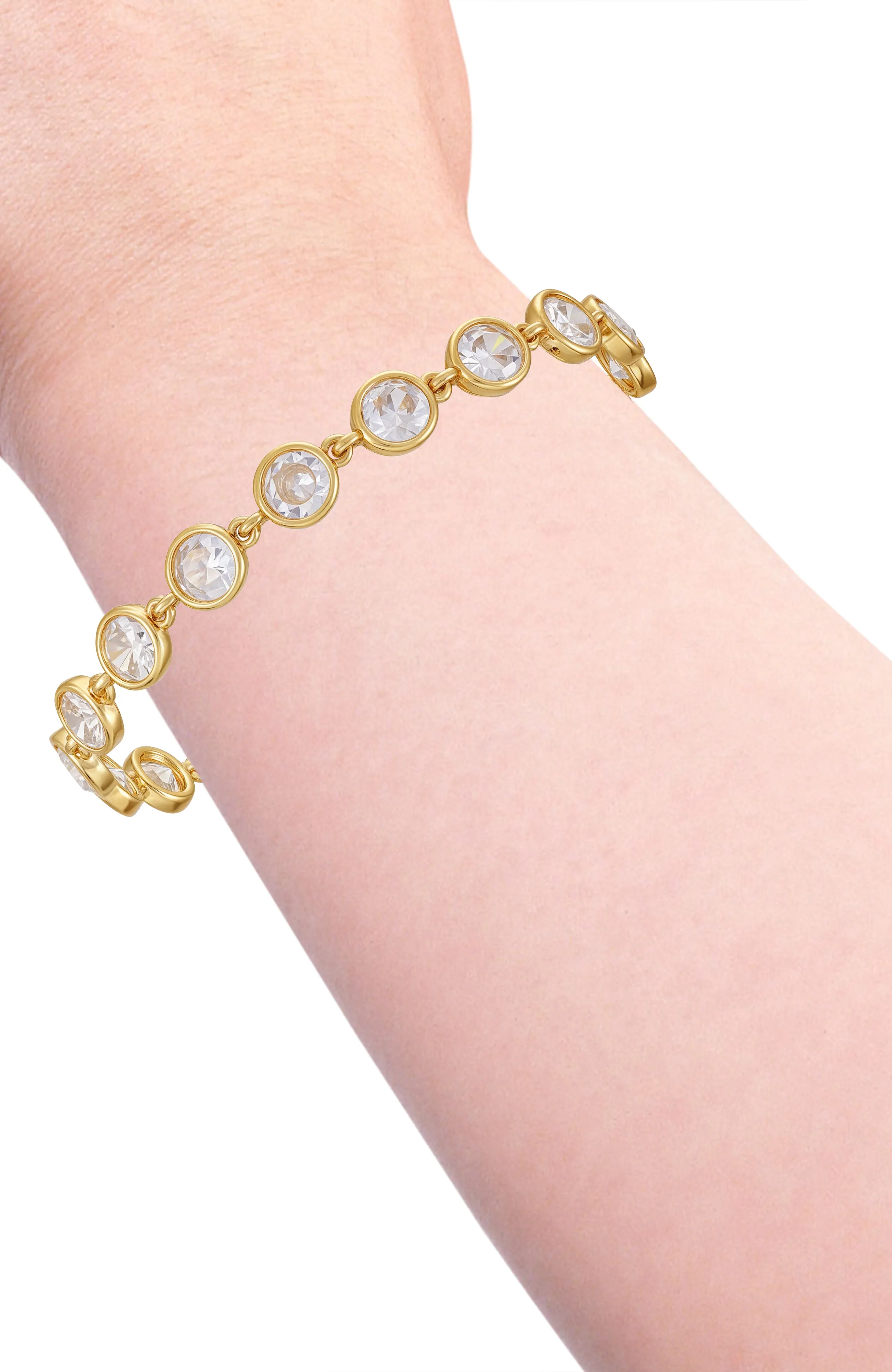 Gold Tone Cubic Zirconia Bezel Bracelet sold by Vince Camuto product image thumbnail 3