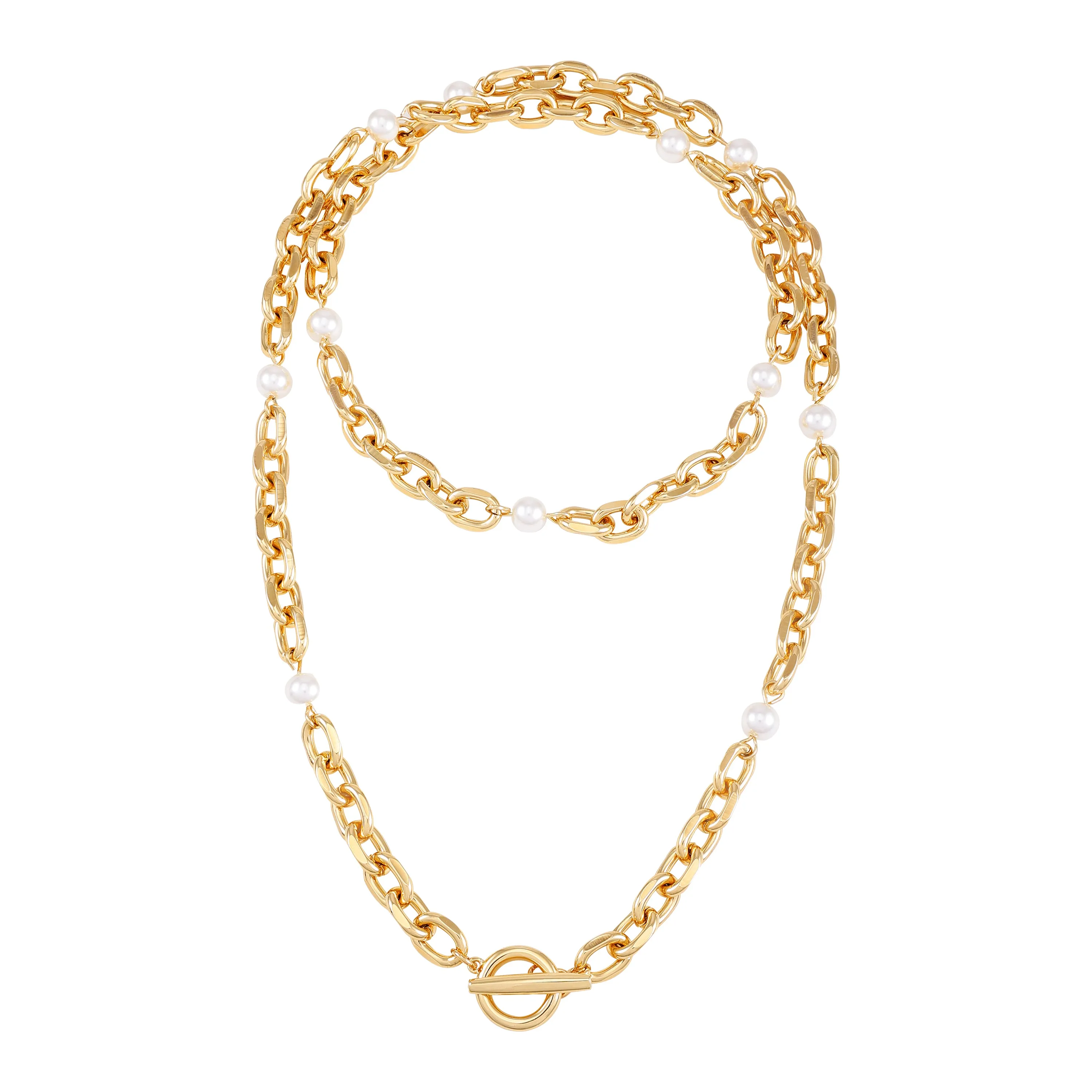 Goldtone Pearl Layered Toggle Necklace sold by Vince Camuto product image thumbnail 2