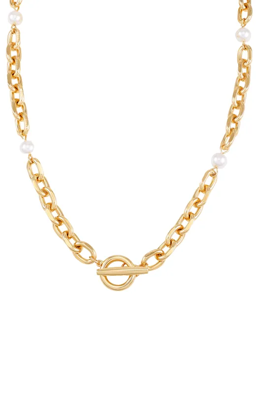Goldtone Pearl Layered Toggle Necklace sold by Vince Camuto
