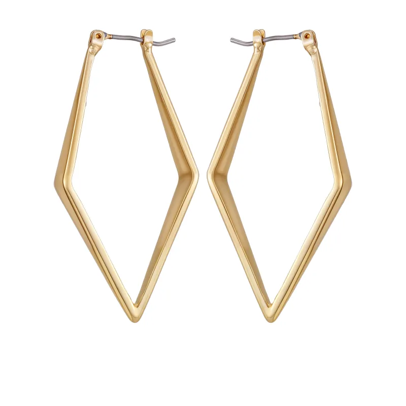Goldtone Diamond Shaped Hoop Earrings sold by Vince Camuto