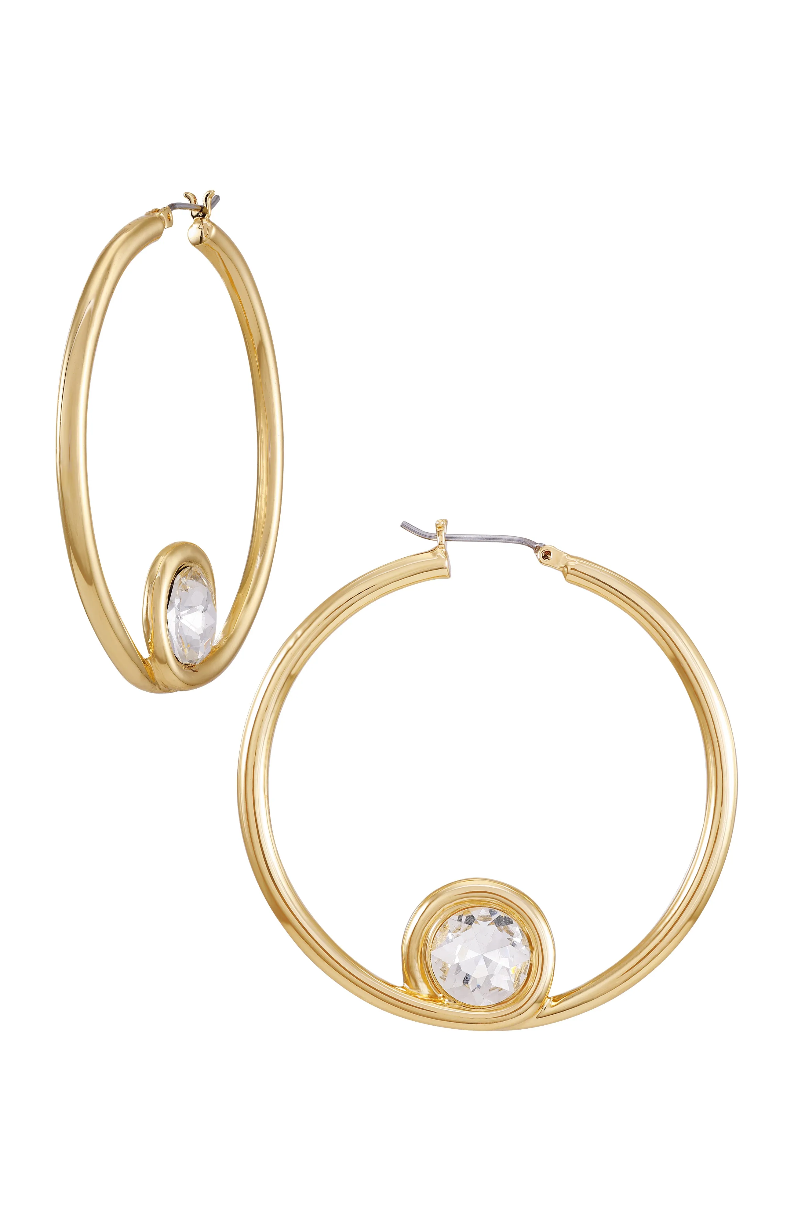Goldtone Crystal Stone Hoop Earring sold by Vince Camuto product image thumbnail 2