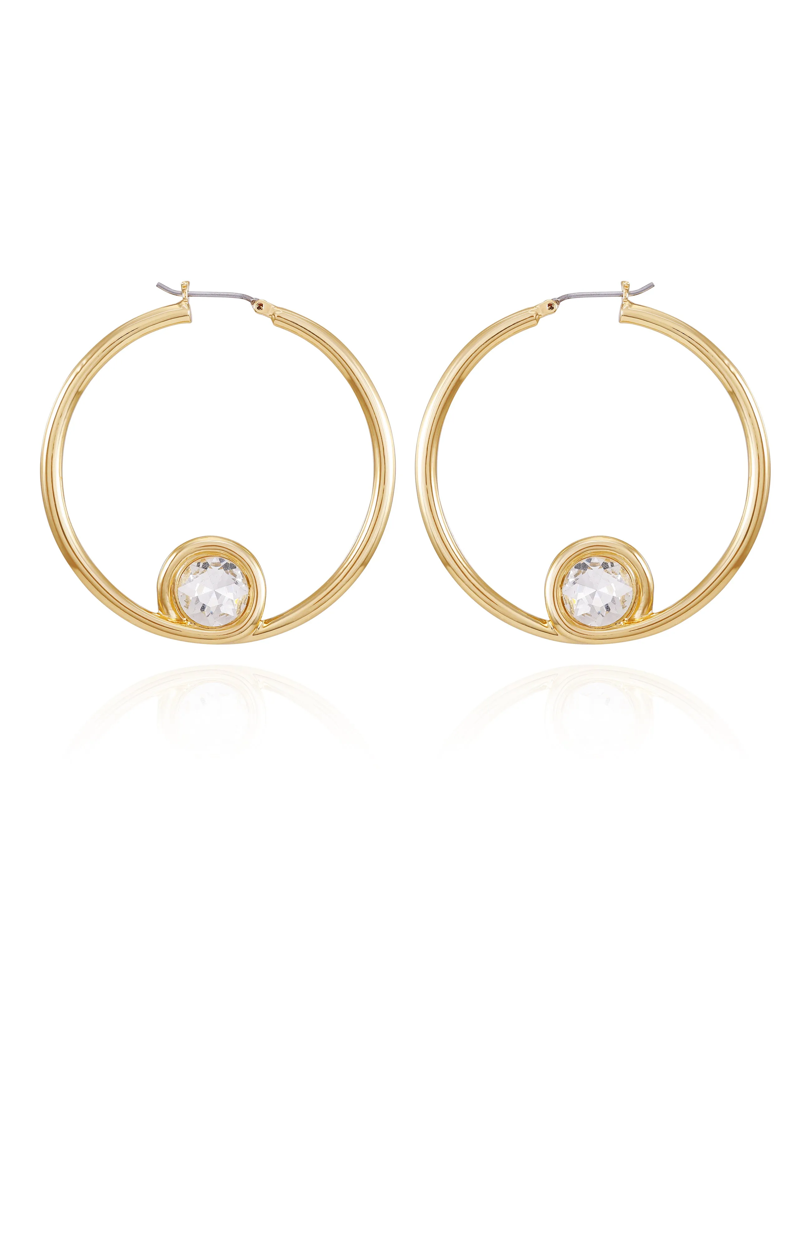 Goldtone Crystal Stone Hoop Earring sold by Vince Camuto