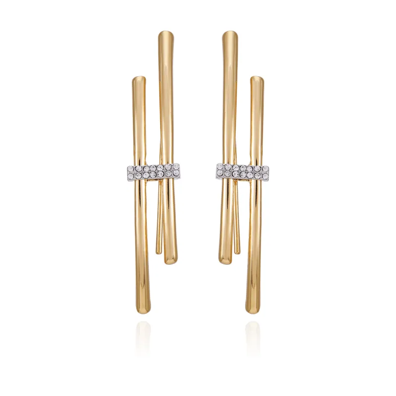 Goldtone Crystal Stone Fish Hook Earrings sold by Vince Camuto