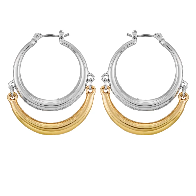 Two Tone Hoop Earrings sold by Vince Camuto