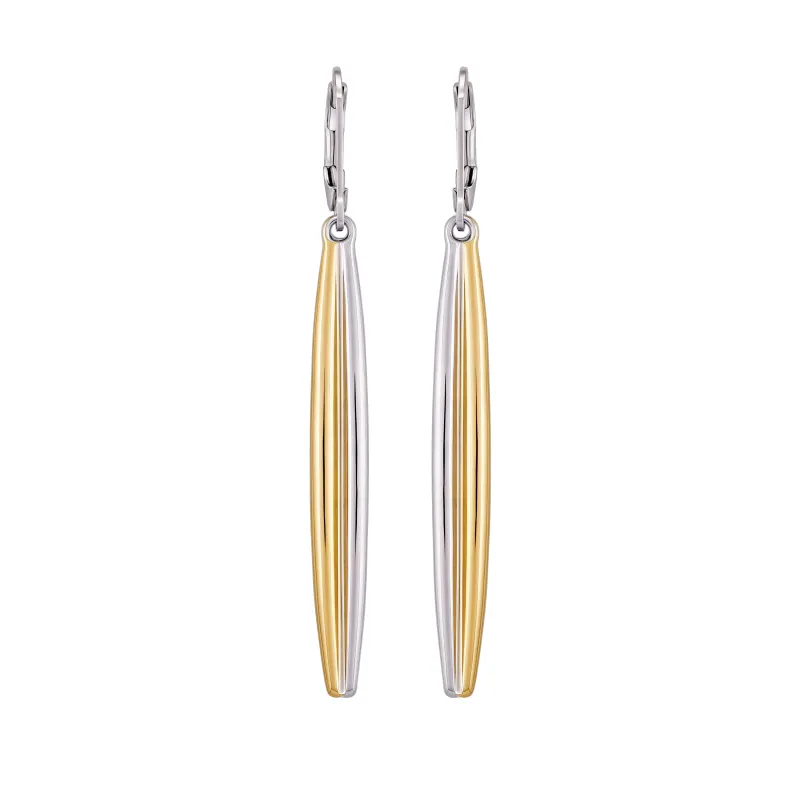 Two Tone Elongated Hoop Earrings sold by Vince Camuto